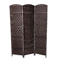 RAUMTEILER Quinn 3-tlg. 166x121 cm, Rattan-Look dunkelbraun - Dunkelbraun, Holz (121/168/2cm) - CREEDWOOD