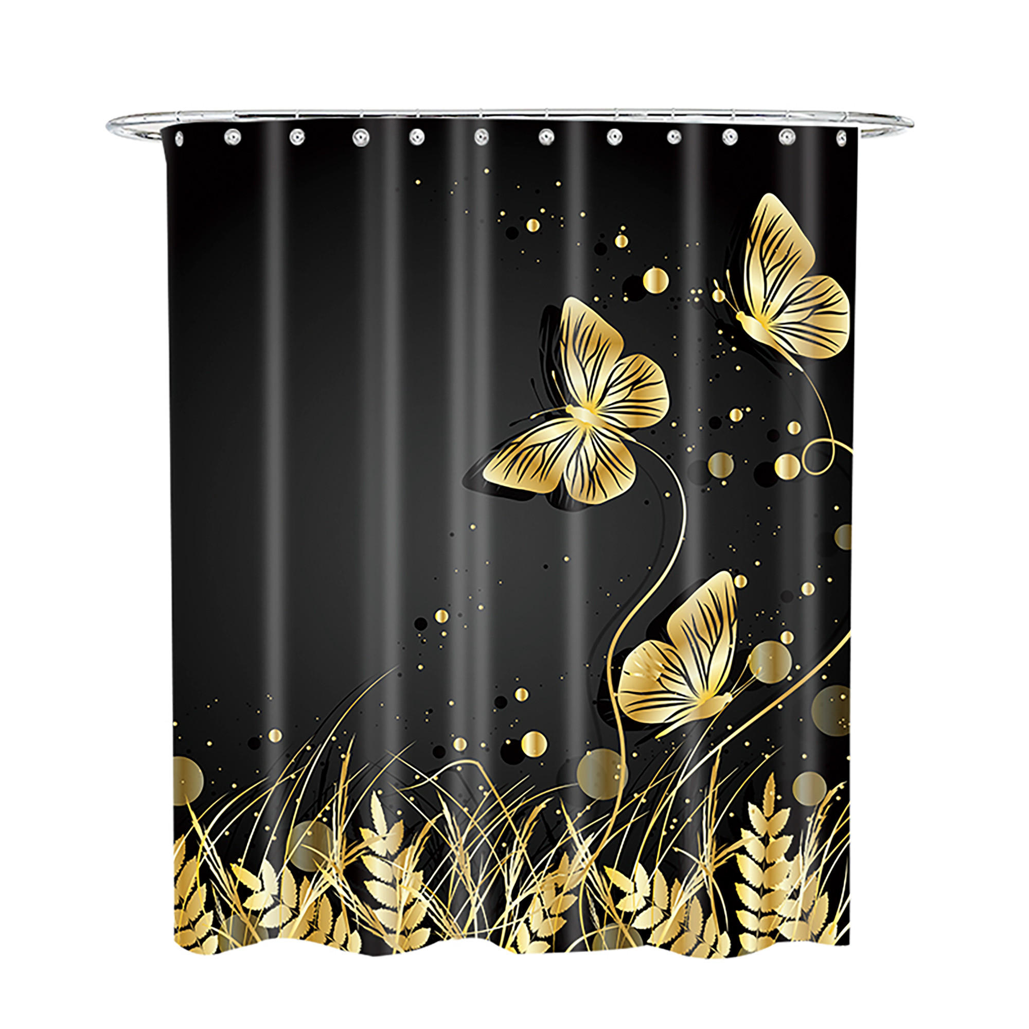 DUSCHVORHANG Silhouette 180 x 200 cm - Schwarz, Textil (180/200cm) - Sanilo