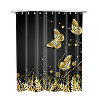 DUSCHVORHANG Silhouette 180 x 200 cm - Schwarz, Textil (180/200cm) - Sanilo