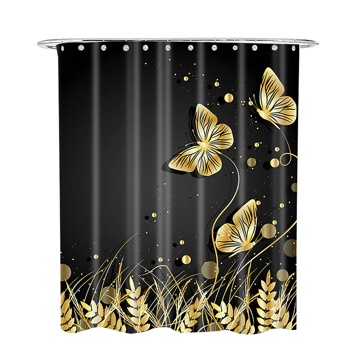 DUSCHVORHANG Silhouette 180 x 200 cm - Schwarz, Textil (180/200cm) - Sanilo