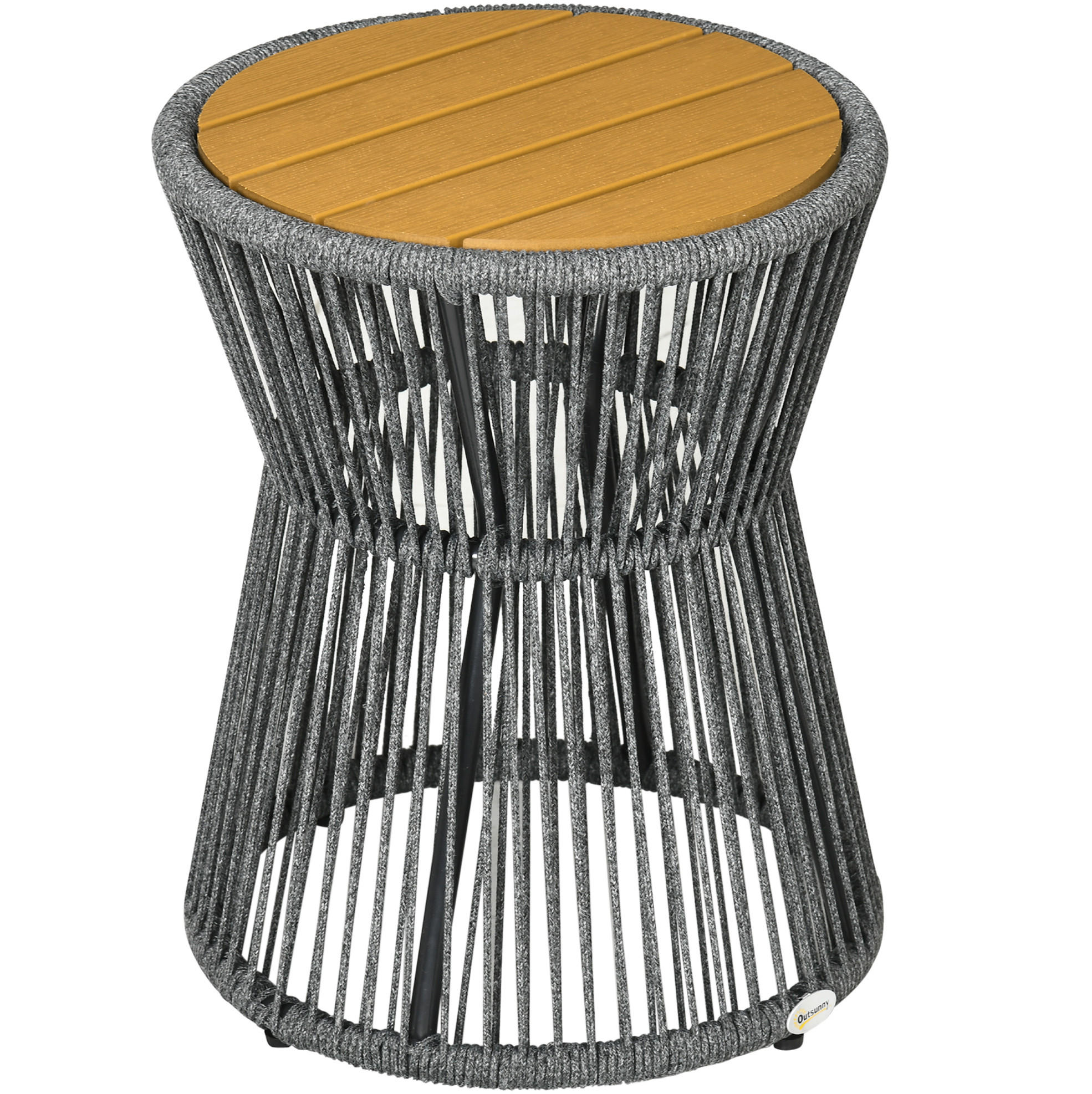 BEISTELLTISCH 39/39/49 cm dunkelgrau aus Aluminium mit PE-Rattan - Dunkelgrau, Metall (39/39/49cm) - OKWISH