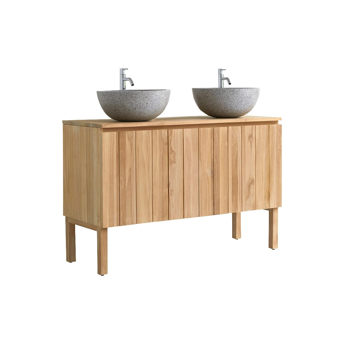 WASCHTISCHUNTERSCHRANK Jill Natur aus Teak - Naturfarben, Holz (120/78/46cm) - Tikamoon