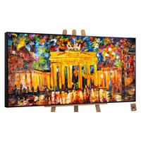 GEMÄLDE Brandenburger Tor Schattenfugenrahmen Schwarz 140x70 cm - Schwarz, Holz (140/70cm) - YS-art gallery