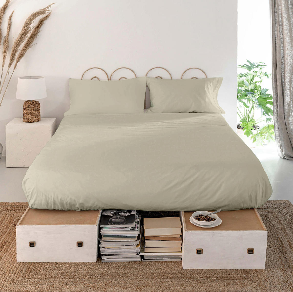 OBERBETTLAKEN basic 180x270 cm beige - Beige, Textil (180/270cm) - Happy Friday