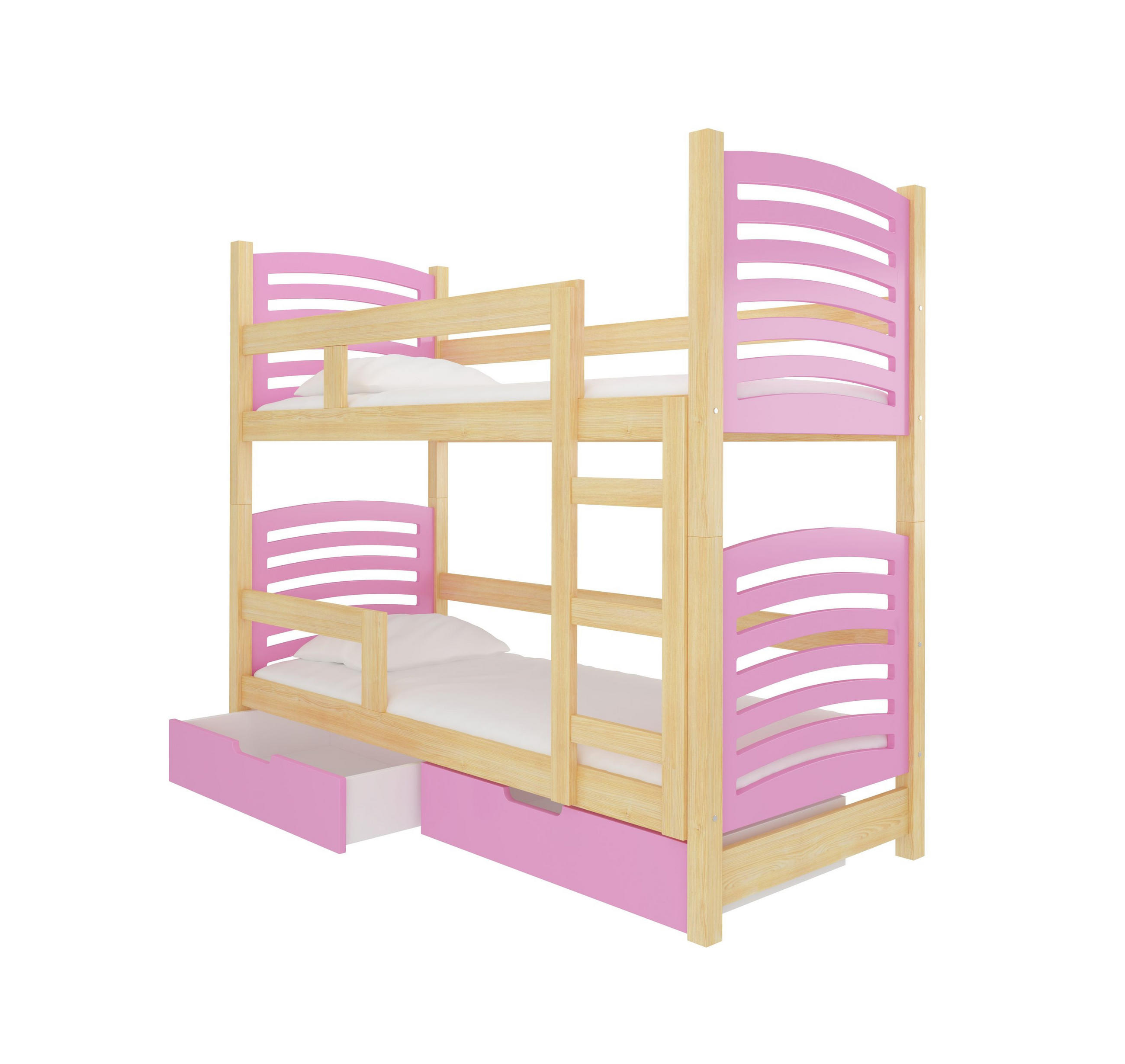 HOCHBETT Osuna Kiefer Natur / rosa 81 / 188 / 169cm - Hellrosa/Kieferfarben, Holz/Holzwerkstoff (80/190cm) - Feldmann-Wohnen