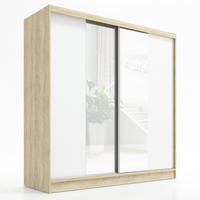 SCHWEBETÜRENSCHRANK 200 CM DUO Farbe: Sonoma | weiß - Braun/Weiß, Holzwerkstoff (200/215/60cm) - A&J MöbelLand