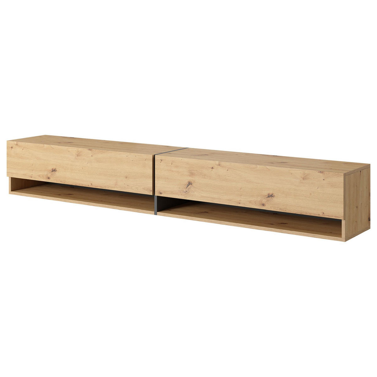 TV-HÄNGEBOARD Mirrgo Eiche / Grafitgrau 200 cm - Schwarz/Eiche Artisan, Holzwerkstoff (200/30/31.6cm) - Selsey