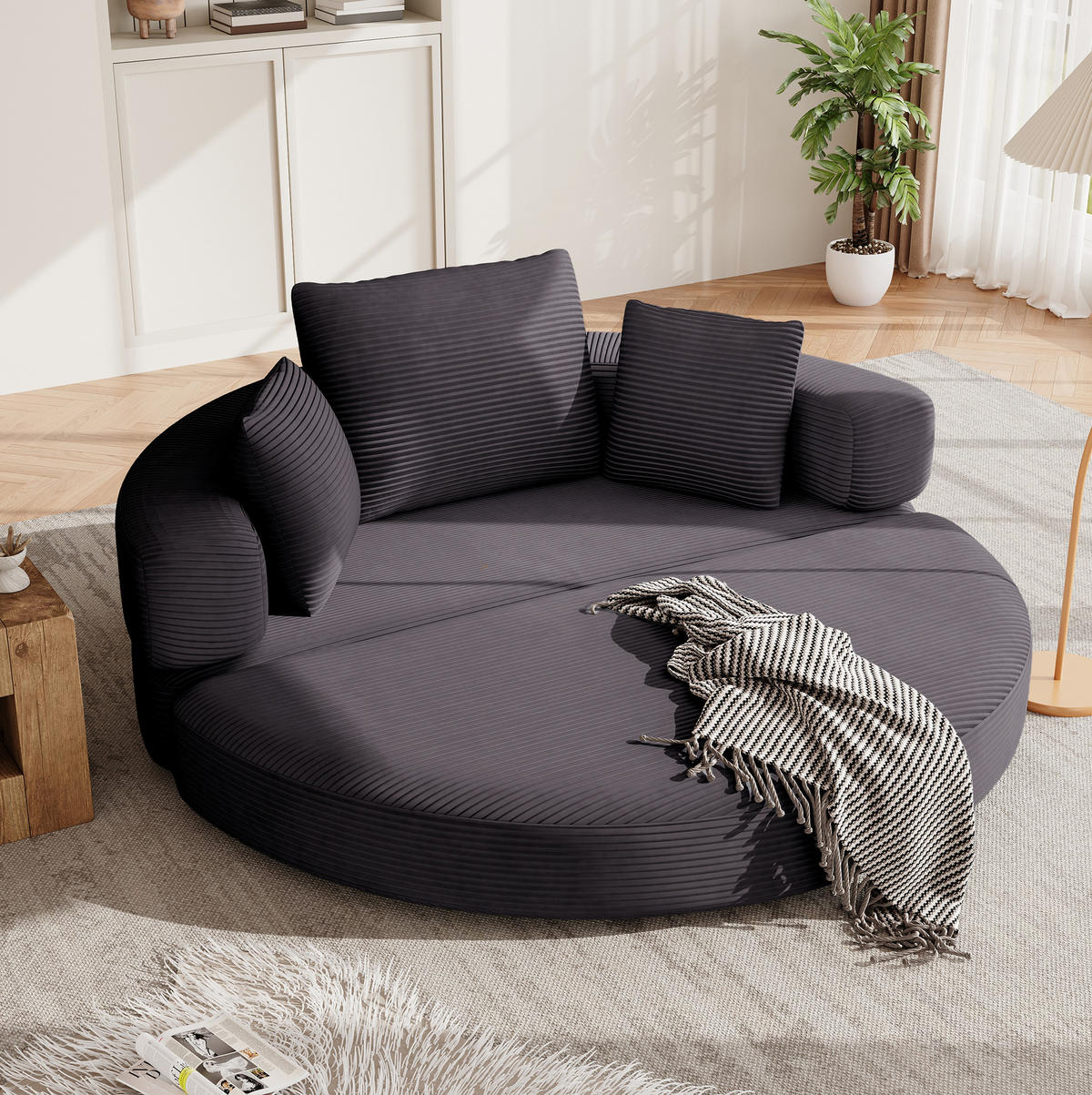 SCHLAFSOFA 173/176/40 cm aus Schaumstoff mit 2-in-1-Funktion Schwarz - Schwarz, Kunststoff (176/40/173cm) - Modenvie