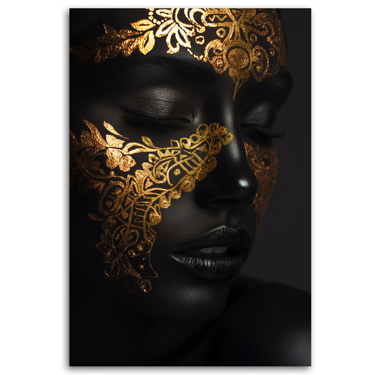 KUNSTDRUCK Schwarz 70/100 cm - Schwarz, Textil (70/100cm) - KUNSTLOFT