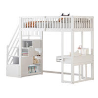 HOCHBETT 90x200 cm Tisch Treppe weiß - Weiß, Holz (90/200cm) - LEBENLANG