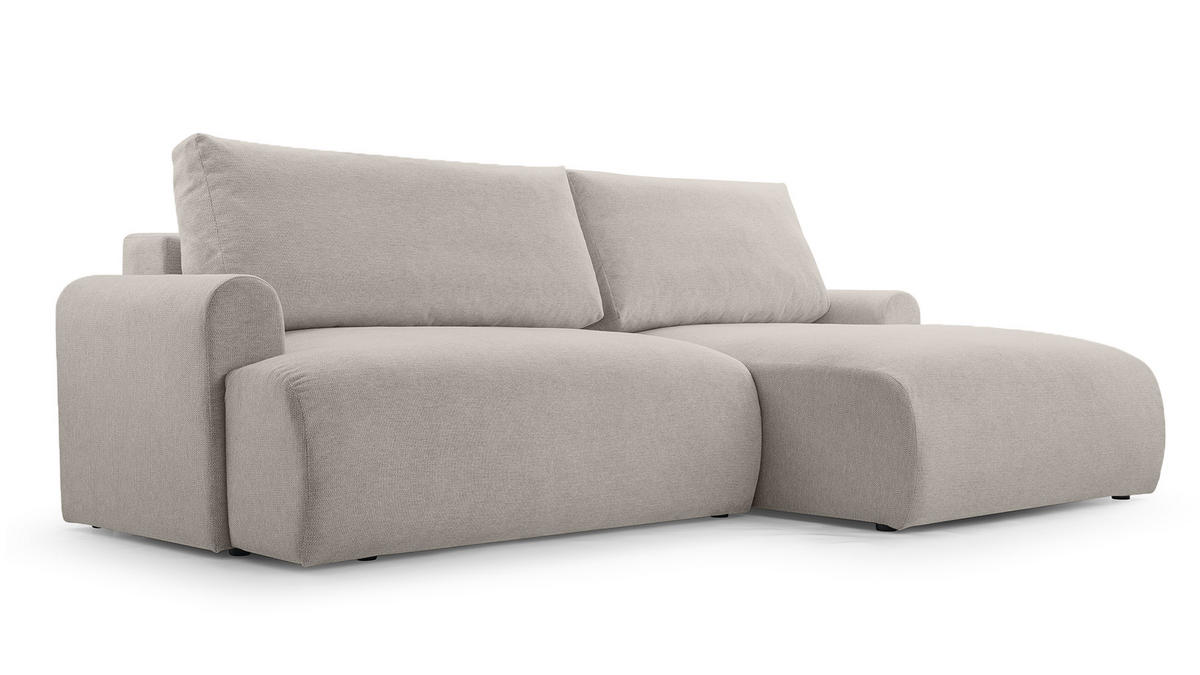 ECKSOFA mit Schlaffunktion Brauel, Beige - Beige, Textil (150/260cm) - Meblito