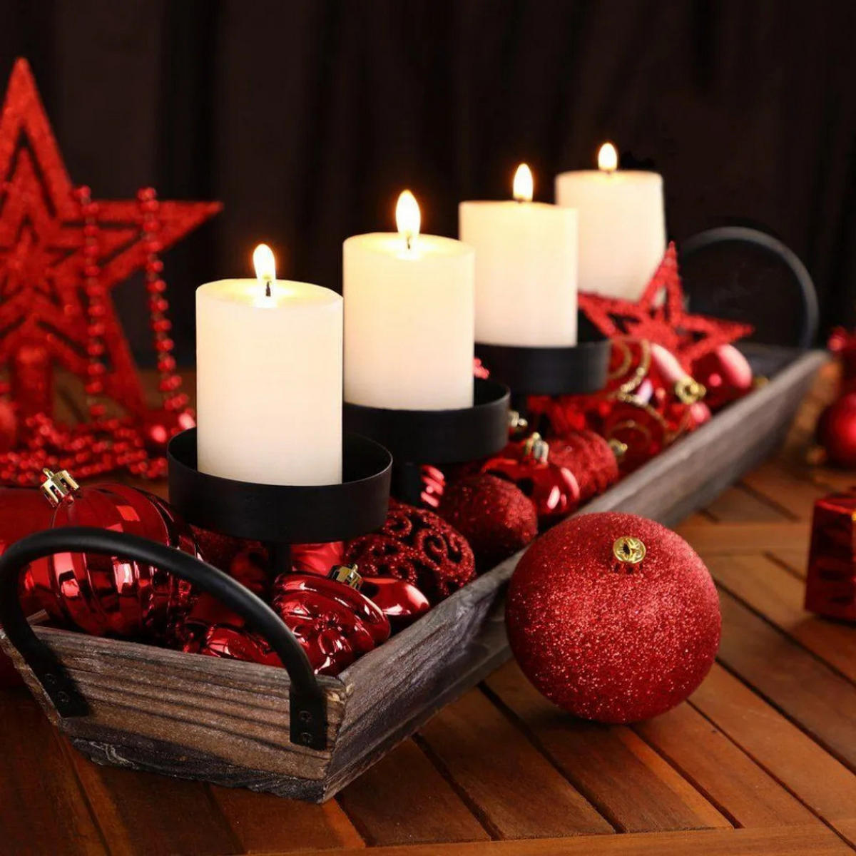 WEIHNACHTSKUGELN 100-tlg Rot - Rot, Kunststoff (30/18/30cm) - JUNG