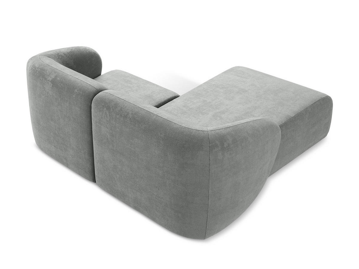 SOFAELEMENT Links Bouclé Stoff Grau - Silberfarben/Schwarz, Holzwerkstoff/Kunststoff (101/77/175cm) - Makamii