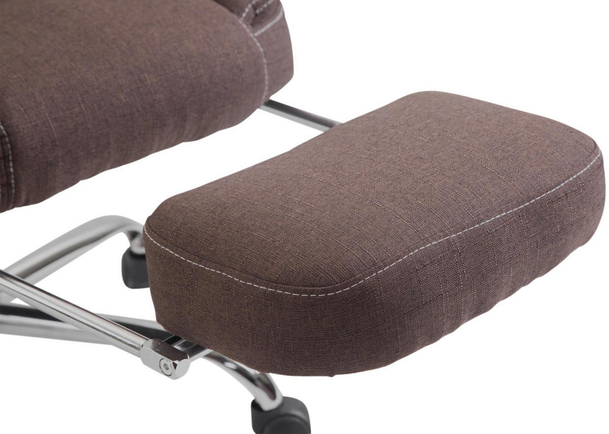 CHEFSESSEL Stoff Braun - Chromfarben/Braun, Textil/Metall (67/114/64cm) - CLP