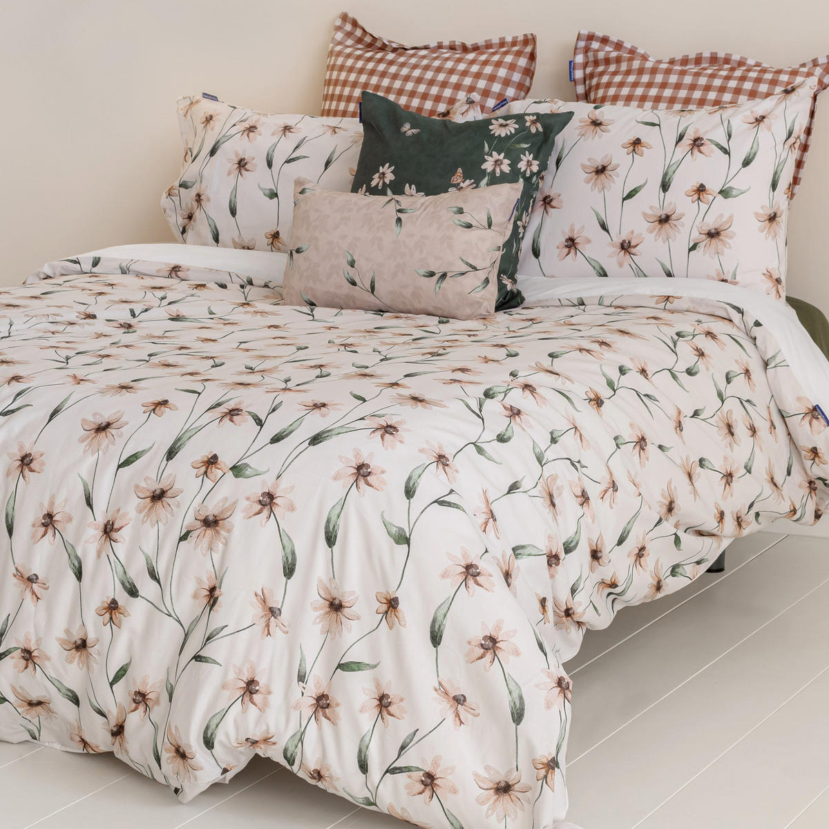 KISSENBEZUG tinny bloom 50x50 + 50x30 cm mehrfarbig - Multicolor, Textil (50/50cm) - Happy Friday