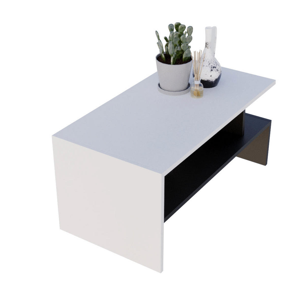 COUCHTISCH JULA 93 - Schwarz/Weiß, Holz (50/93/45cm) - Mat-Haus
