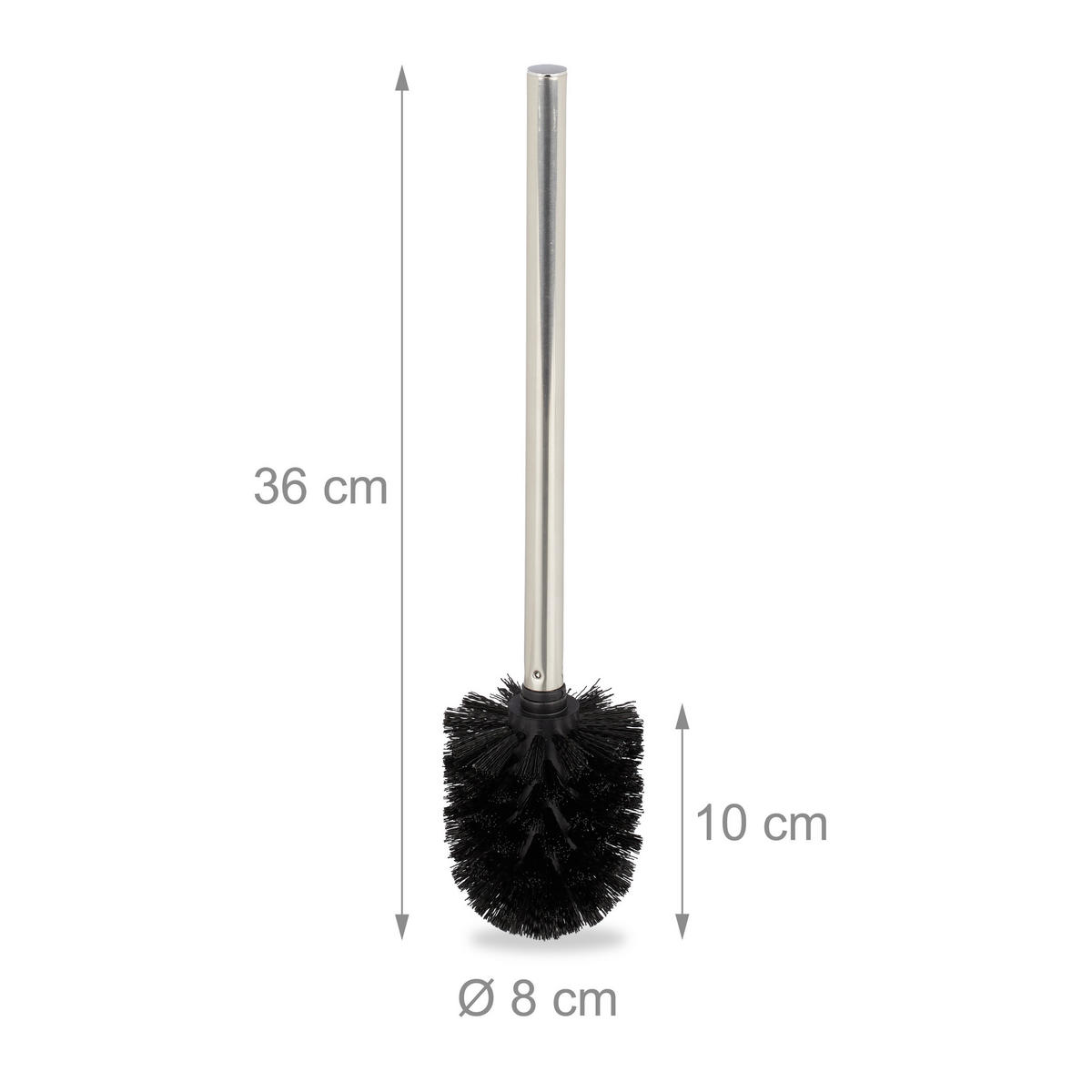 2XTOILETTENBÜRSTEN - Schwarz, Kunststoff/Metall (8/36/8cm) - Relaxdays