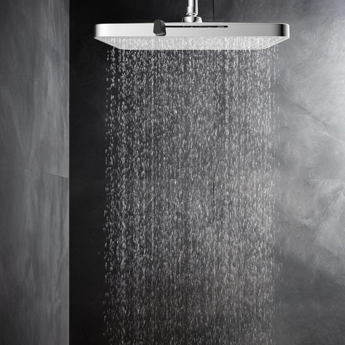EINBAUDUSCHKOPF 13 Zoll Regenfall mit 5 Funktionen Weiß - Weiß, Metall (25/12.7/33cm)