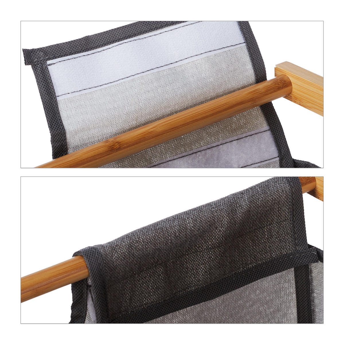 POLICE na koš na prádlo - světle hnědá, dřevo/textil (100/80/32cm) - Relaxdays