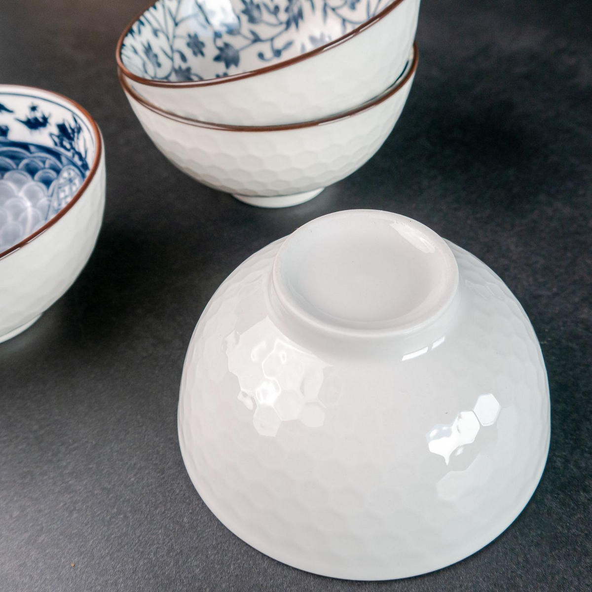 SCHALEN-SET in schickem Geschenkkarton (4-tlg.) - Blau, Keramik (5.5/5.5/11.3cm) - Intirilife