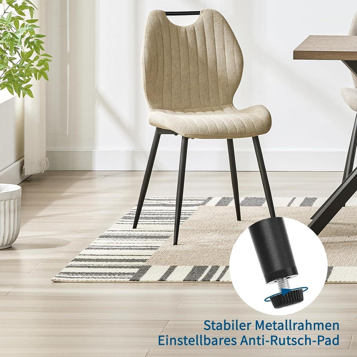 ESSZIMMERSTÜHLE 6er Set Stoff Graubraun - Beige, Textil (44/88/41cm)