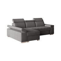 ECKSOFA mit Schlaffunktion Luka L Twist 20 - Grau - Links - Silberfarben/Grau, Holzwerkstoff (260/168cm) - Möblo