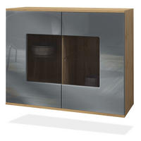 KOMMODE Grömitz Grau Hochglanz - Grau, Holzwerkstoff (92.5/73.5/35cm) - Vladon