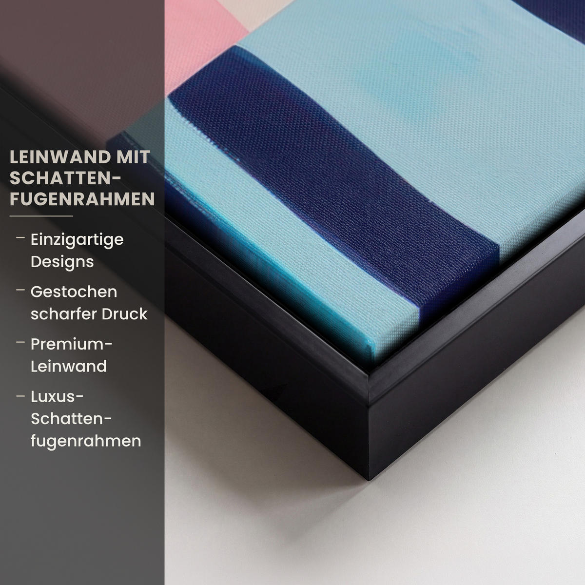 LEINWAND Bilder mit Rahmen - Obst - Abstrakter Hintergrund - Rosa - 50x50 - Pink, Textil (50/50cm) - MuchoWow