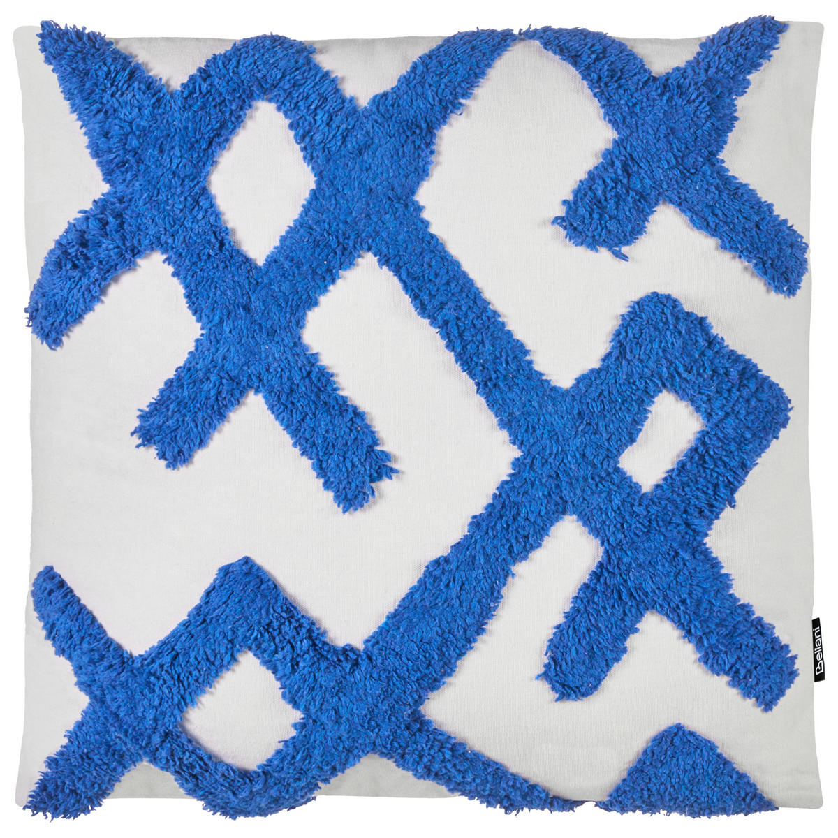 DEKOKISSEN 2er-Set Blau 45/45 cm Hazel - Blau/Weiß, Textil (45/45cm) - Beliani