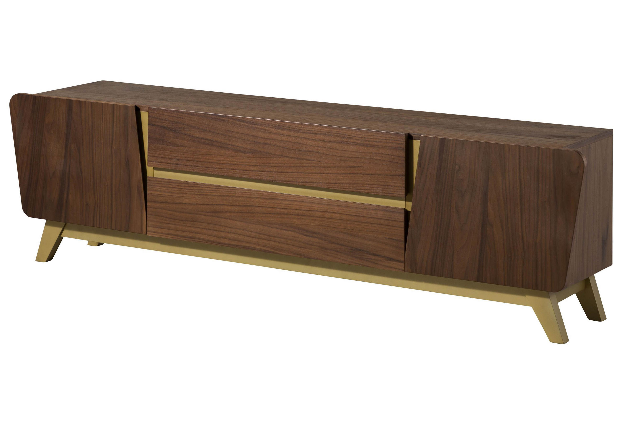 TV-BOARD Nussbaum-Echtholzfurnier 200x40x55 braun lackiert BUTTERFLY #110 - Braun, Holz (200/55/40cm) - Massivmoebel24