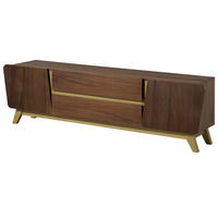 TV-BOARD Nussbaum-Echtholzfurnier 200x40x55 braun lackiert BUTTERFLY #110 - Braun, Holz (200/55/40cm) - Massivmoebel24