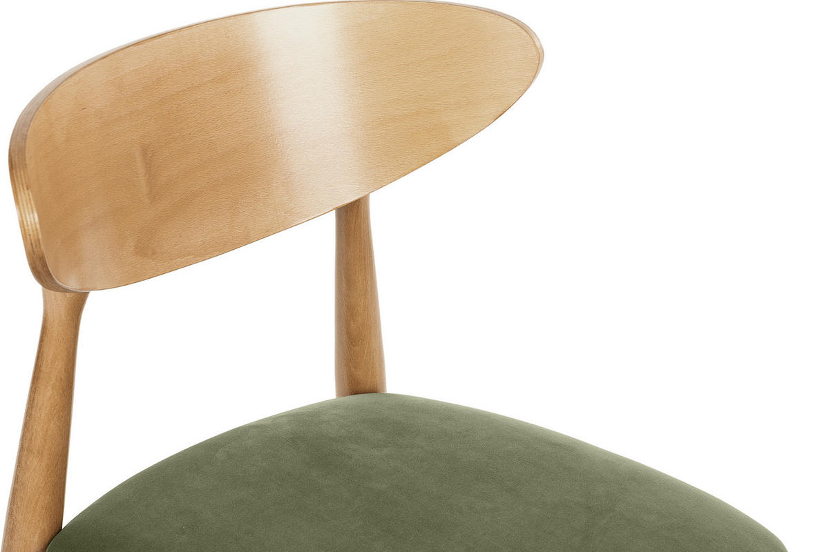 ESSZIMMERSTÜHLE RABI (2er-Set), grün / Eiche hell - Eichefarben/Grün, Holz/Buchenholz (47/79/45cm) - KONSIMO®