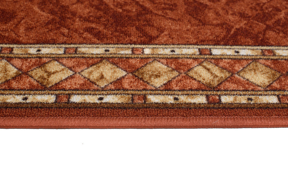 TEPPICHLÄUFER Anti-Rutsch Dunkelorange Braun rutschfest Gummiunterlage 80/1400 cm - Braun/Orange, Textil (80/1400cm) - Tapiso