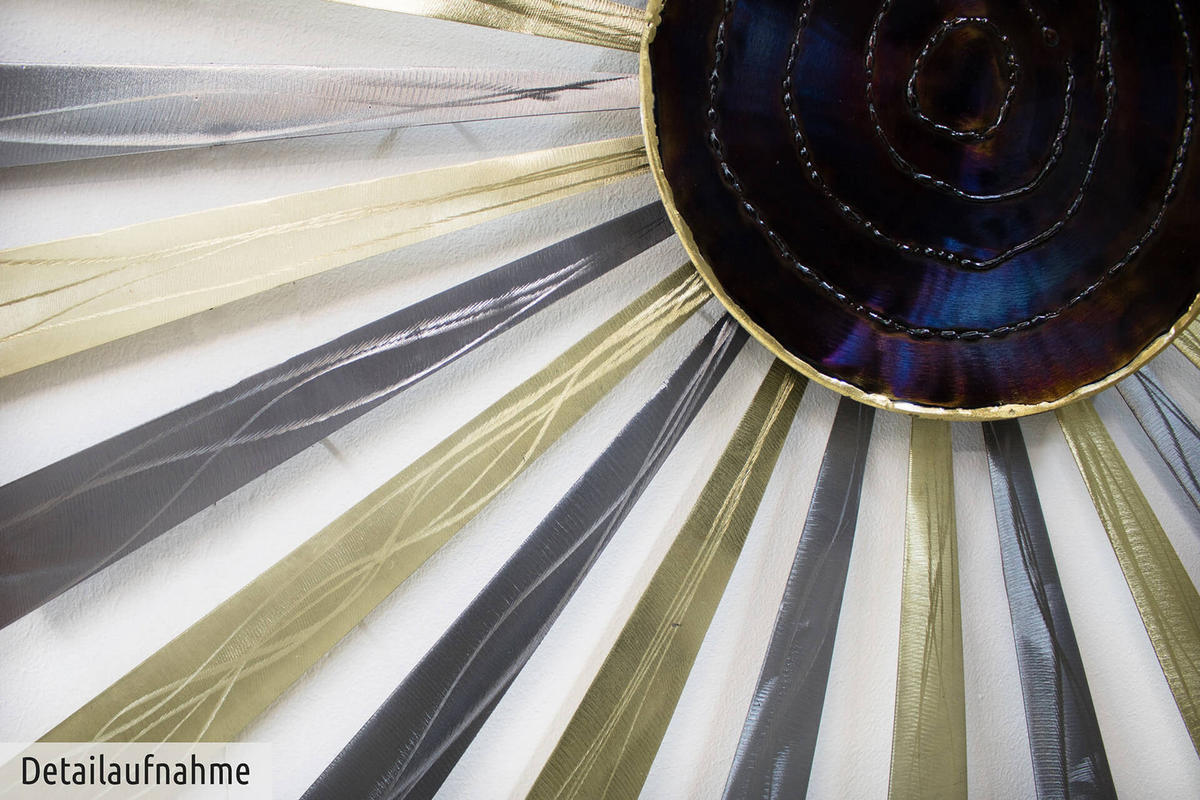 WANDDEKO Gold 110/110 cm - Silberfarben/Goldfarben, Metall (3/110/5cm) - KUNSTLOFT