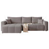 ECKSOFA XL Velours mit Bettkasten und Schlaffunktion - Dunkelgrau, Holzwerkstoff/Textil (278/145cm) - Idohome