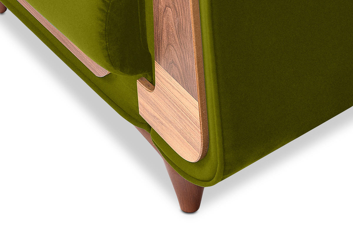 SESSEL GUSTAVO mit Armlehnen, grün - Braun/Grün, Holz/Holzwerkstoff (83/95/92cm) - KONSIMO®