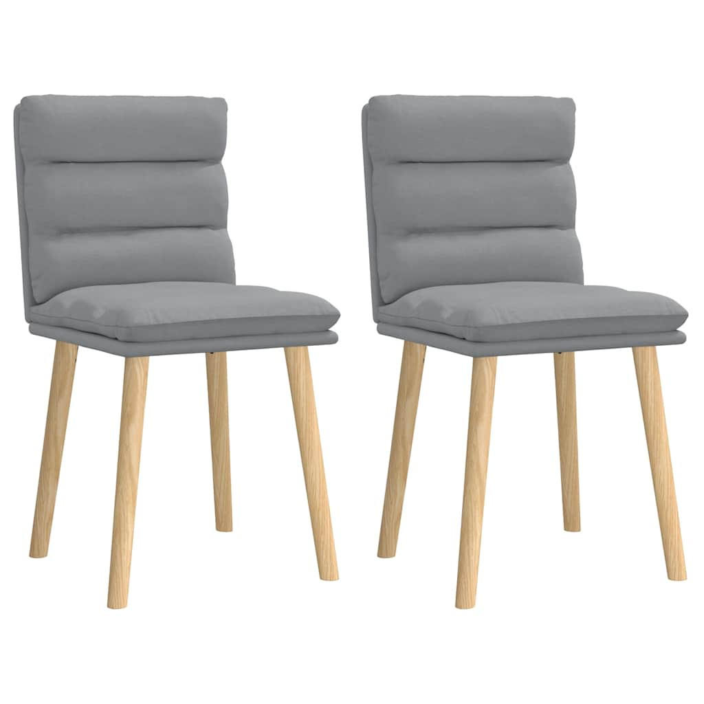 ESSZIMMERSTÜHLE 2 Stk. Hellgrau Stoff 45*54*86cm - Hellgrau, Metall (45/86/54cm) - ZMH