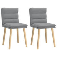 ESSZIMMERSTÜHLE 2 Stk. Hellgrau Stoff 45*54*86cm - Hellgrau, Metall (45/86/54cm) - ZMH