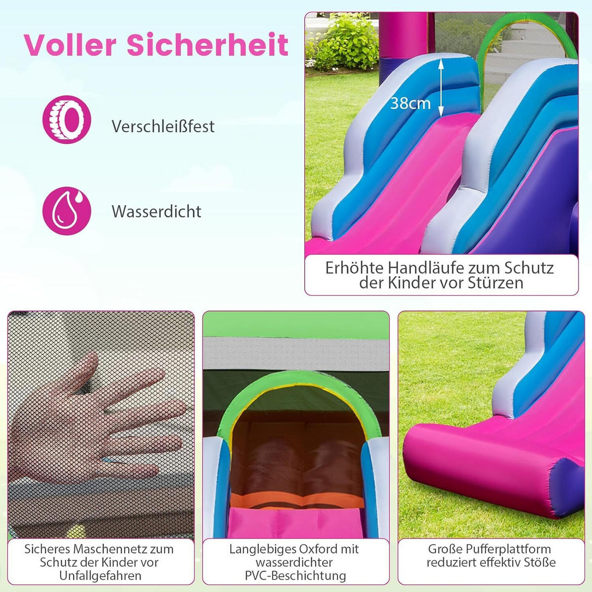 HÜPFBURG 300cm Multicolor - Multicolor, Kunststoff (385/332/300cm) - COSTWAY