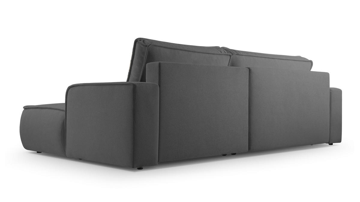 ECKSOFA L Form Ablia Dunkelgrau 267/168/87 cm mit Schlaffunktion R - Dunkelgrau/Schwarz, Kunststoff/Textil (267/168cm) - AX Living