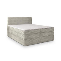 BOXSPRINGBETT LUNERA 160x200 cm mit Matratze und Topper - Hellgrau - Hellgrau, Holz (160/200cm) - MASSENO