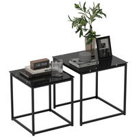 BEISTELLTISCH Schwarz 2 Stück - Schwarz, Naturmaterialien (50/50/52cm) - GiPP