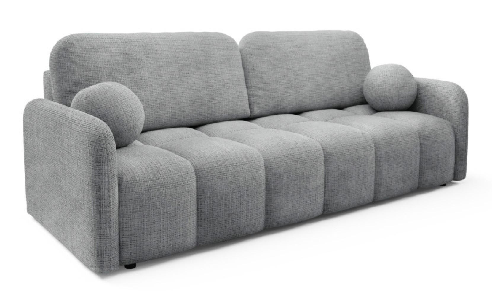 SOFA Cremona KUBI Ausziehbar Mit Bequemem Sitz 95 cm - Grau, Textil (218/90/88cm) - Sepro Meble