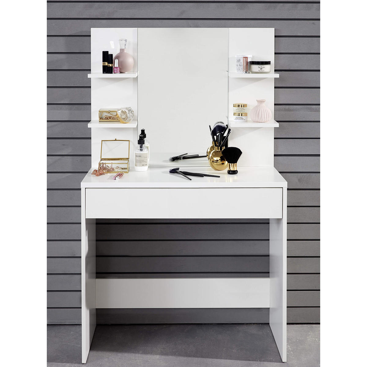 SCHMINKTISCH Basix Weiß - Weiß, Holzwerkstoff (85/140/40cm) - Trendteam