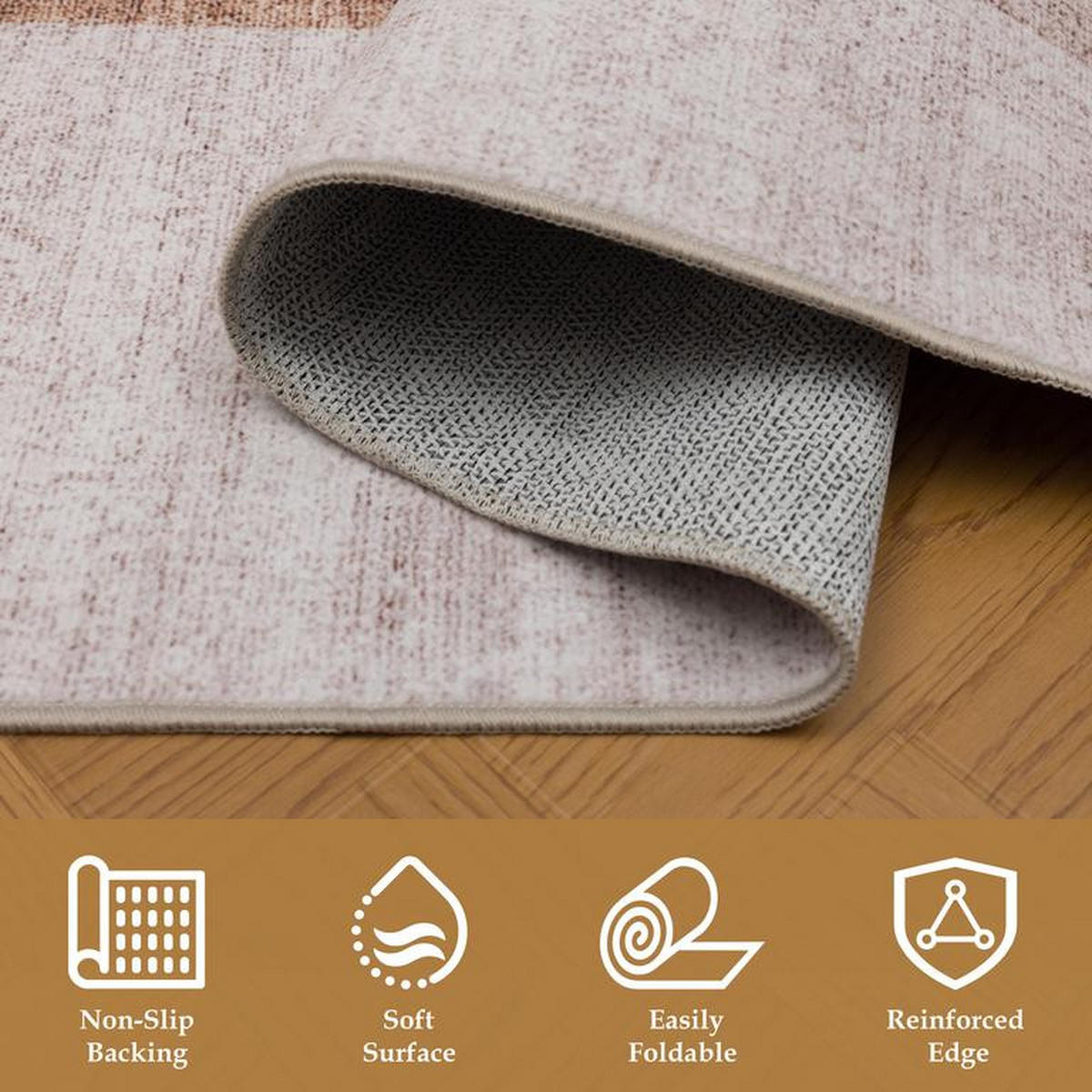 TEPPICH waschbar Flanel Beige/Braun 120x170 cm - Multicolor, Textil (120/170cm) - Vercai Rugs