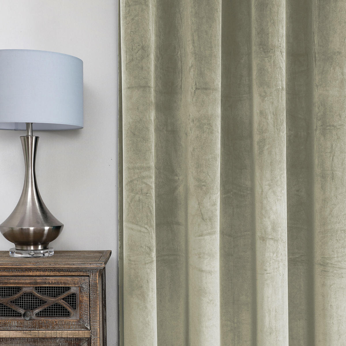 VORHANG Kräuselband Samt 300/245 cm Sand Beige - Sandfarben, Textil (300/245/245cm) - TiborTex