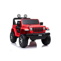 KINDER ELEKTROAUTO Jeep Wrangler Rubicon rot Allradantrieb, EVA-Reifen, Kunstledersitz, lizenziert, 4 Motoren - Rot, Kunststoff (127/70/80cm) - Es-Toys