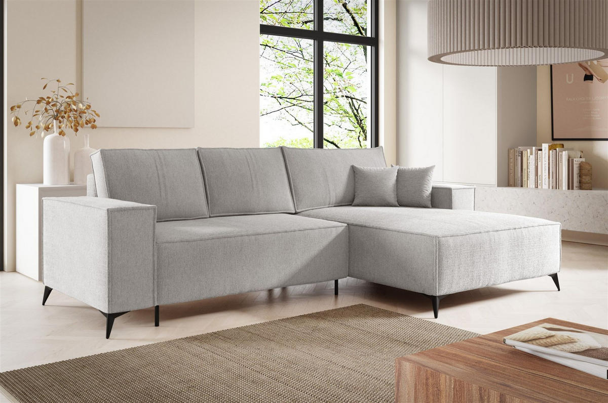 ECKSOFA Fiore - Greige, Holzwerkstoff/Textil (294/185cm) - Fun Möbel