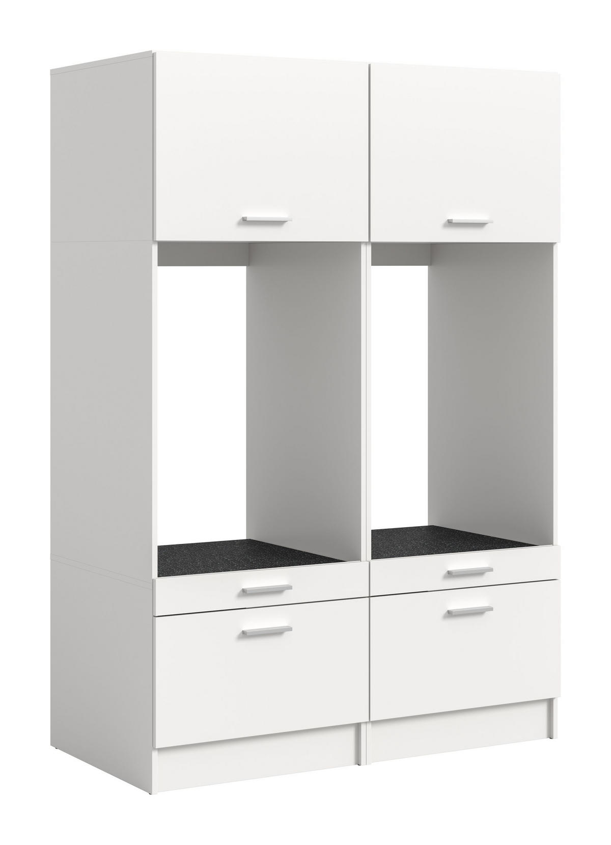 WASCHMASCHINENUMBAU 2tlg. Set Mixx Bad in weiß Nachbildung - modernes Design - B/H/T: 133x195x68 cm - Weiß, Holzwerkstoff (133/195/68cm) - Homes & Jones