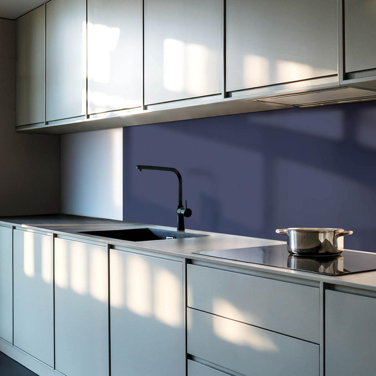 WANDPANEEL 4x 50x50 cm selbstklebend Thalisse - Blaugrau, Kunststoff (50/1.6/50cm) - Wallfluent